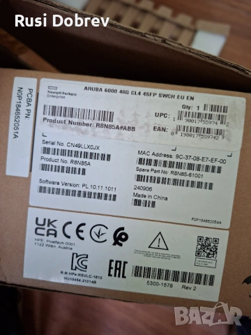 ЧИСТО НОВ Aruba 6000 48G Class4 PoE 4SFP 370W (R8N85A), снимка 4 - Мрежови адаптери - 54304922