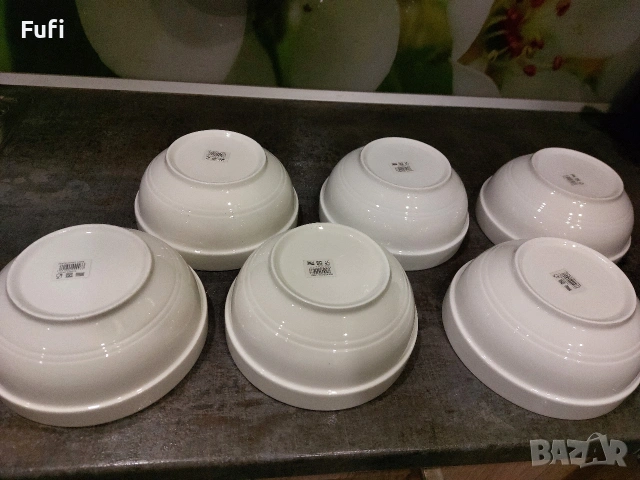 9 евро за 6 броя нови големи купи, вместимост по 1 литър и 200 мг, с етикет, порцелан , снимка 2 - Кутии за храна - 54065074