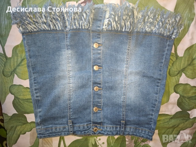 Дънчена пола с ресни , снимка 3 - Поли - 54800484