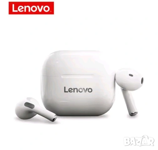 Lenovo LP40 Bluetooth Earbuds Безжични слушалки тапи бели с кейс 