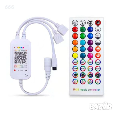 RGB LED контролер с музикална функция и дистанционно управление