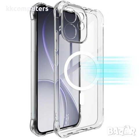 За Oppo Reno15 F 5G IMAK Магнитен Удароустойчив TPU Калъф с Въздушни Възглавници и Скрийн Протектор 