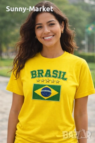 Тениски BRASIL Бразилия , дамски детски и мъжки фланелки с къс ръкав 10 модела над 20 цвята 
