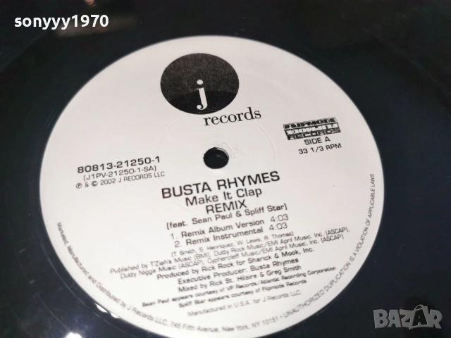 BUSTA RHYMES MANIFACTURED IN USA 0505261939L1, снимка 9 - Грамофонни плочи - 54429574