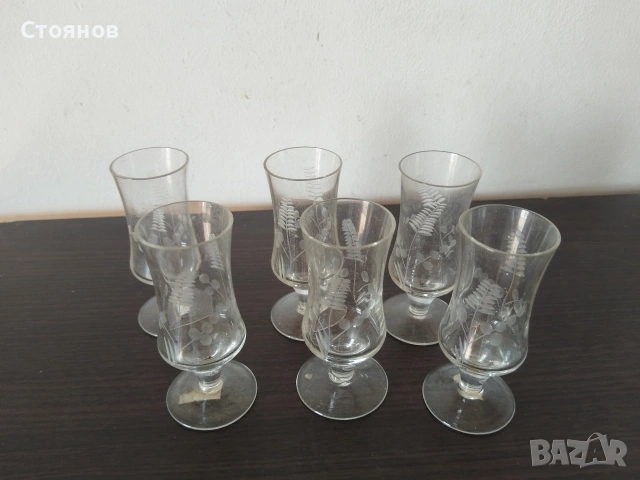 Стъклени български чаши от соца. , снимка 5 - Чаши - 54566003