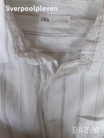 👉Ленена Zara Man  Original L, снимка 4 - Ризи - 55153079