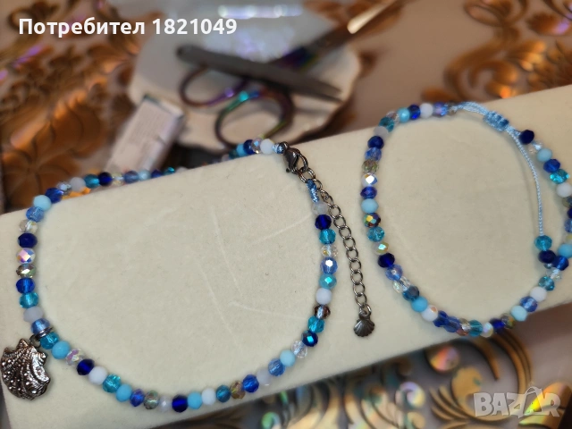 Комплект: гривна за глезен и ръка, снимка 5 - Гривни - 55053086