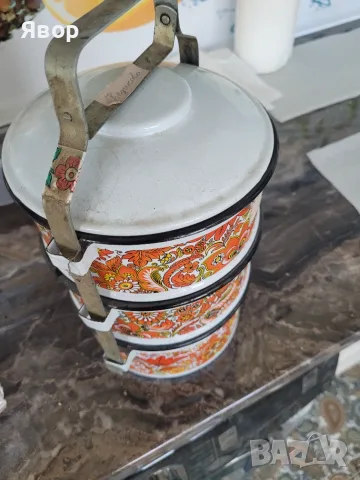 Касетка за носене на храна – желязна емайлирана, , снимка 7 - Сервизи - 55335220