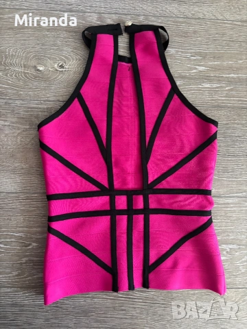 Karen Millen топ фуксия, снимка 2 - Корсети, бюстиета, топове - 55156984
