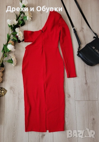 Елегантна червена рокля , снимка 5 - Рокли - 54153972