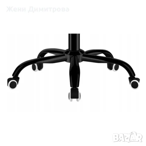 Черен кадифен офис стол - Регулируем и ергономичен, до 120 кг, снимка 7 - Столове за офис - 55543137