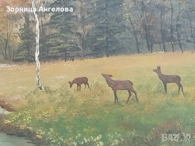 Стара Немска Ръчно рисувана картина без рамка , снимка 3 - Антикварни и старинни предмети - 55596308