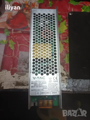 LED захранване V-TAC Slim 250W 24V 10A (модел VT-22250, SKU: 3273), снимка 3 - Лед осветление - 55699244