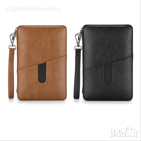 Преносим хумидор за 6 пури – естествена кожа, кедър, хигрометър, снимка 6 - Табакери - 54099056