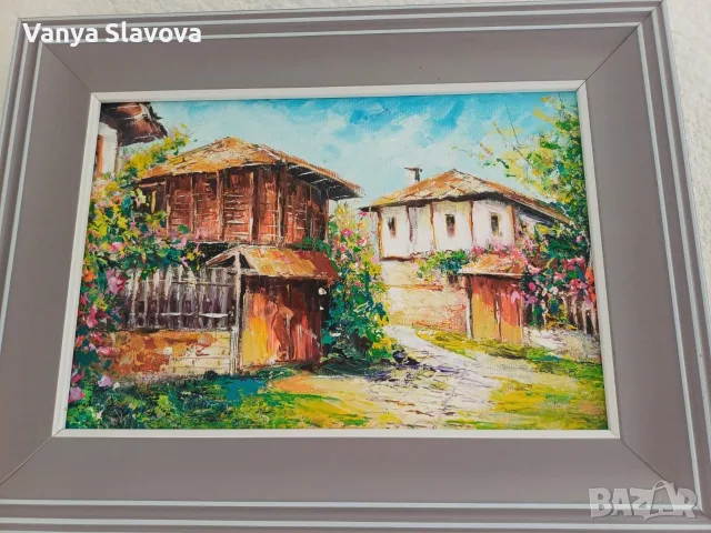 Авторска маслена картина от с. Боженци, снимка 2 - Картини - 55424571