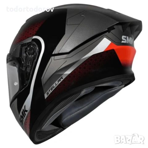ПРОМОЦИЯ Мото каска за мотор SMK STELLAR SPORT FLIGHT Black/Gray/Red NEW 232.74 лв. / 119 €, снимка 4 - Аксесоари и консумативи - 54604000
