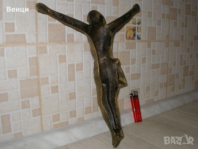 Бронзова Фигура Икона Исус, снимка 16 - Антикварни и старинни предмети - 55007255