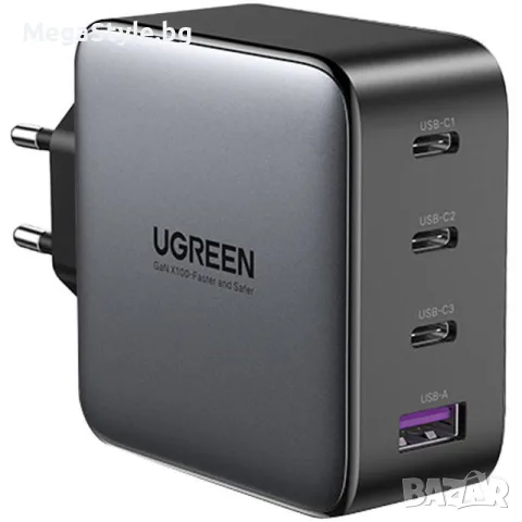 Захранване за ел. мрежа за лаптопи, смартфони и таблети с USB и 3xUSB-C изходи с технология за бързо, снимка 2 - Оригинални зарядни - 55306301