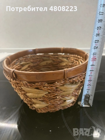 Ръчно плетена кошница, снимка 4 - Декорация за дома - 54317482