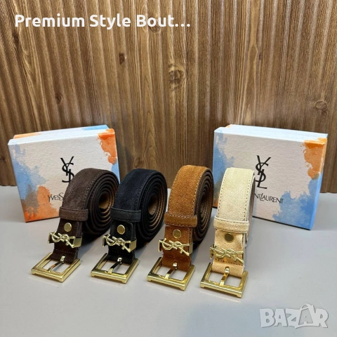 Дамски кожен колан от велур Стоманена катарама против потъмняване Естествена кожа ysl saint laurent 