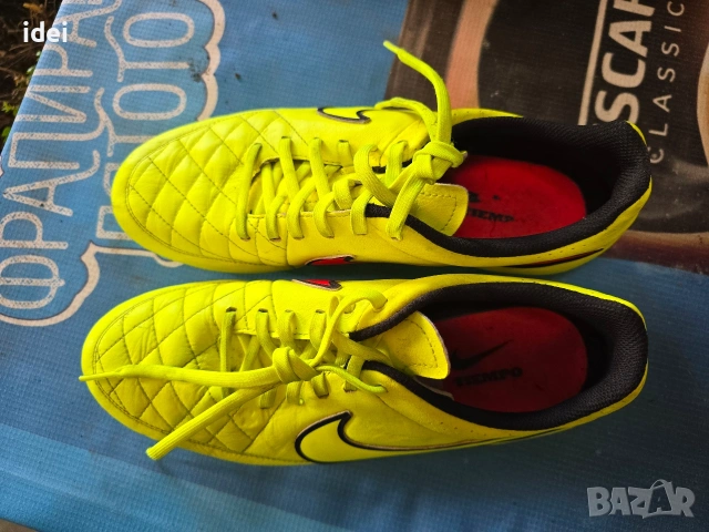 Nike Tiempo Rio II FG Volt/Hyper Punch/Black бутонки футболни обувки, снимка 4 - Маратонки - 54943079