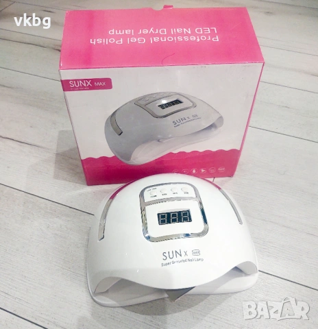  Комбинирана лампа за маникюр и педикюр SUN X Max, UV LED, 228W, гел лак, ноктопластика
