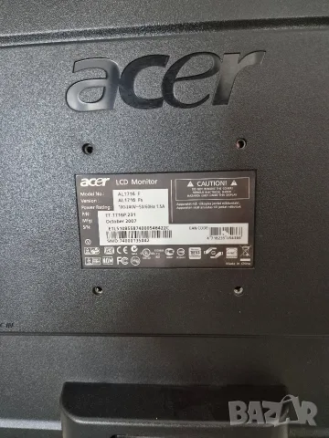 LCD монитор Acer AL1716F 17'', снимка 3 - Монитори - 55605993