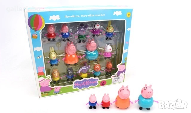 Комплект фигурки в стил Peppa Pig / Пепа Пиг с герои и приятели – голям сет в кутия