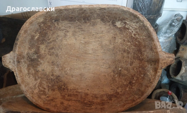 дървена копанка с дръжки, корито, Чутури, големи хавани, стари дървени, битова декорация, битов кът, снимка 3 - Декорация за дома - 54191305