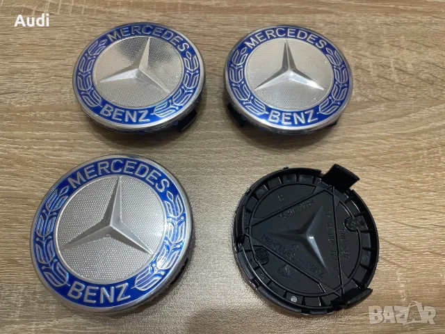 Капачки за джанти Mercedes 75mm Капачки за джанти Мерцедес 75мм, снимка 4 - Аксесоари и консумативи - 55647452