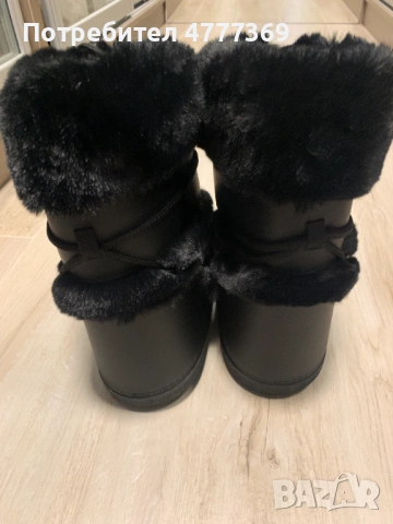 Нови зимни черни асперски с изкуствен косъм, снимка 3 - Дамски апрески - 54127275