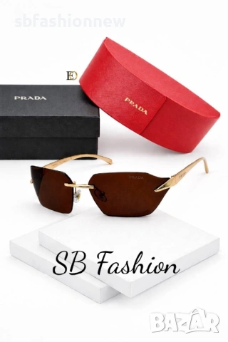 Prada кафяви очила с лого, снимка 2 - Слънчеви и диоптрични очила - 54335564