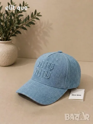 шапка с козирка miu miu деним 