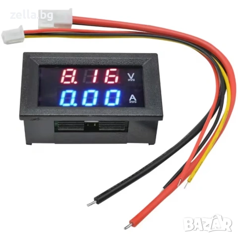 Дигитален волтметър и амперметър 0–100V 100A с включен шунт – LED дисплей за DC системи 10117, снимка 11 - Части и Платки - 54658362