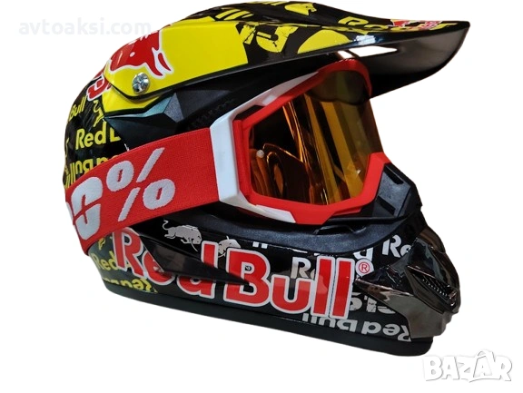 Каска Red Bull Крос Мотор/Скутер/Бъги/Вело/АТВ+ Очила 100%