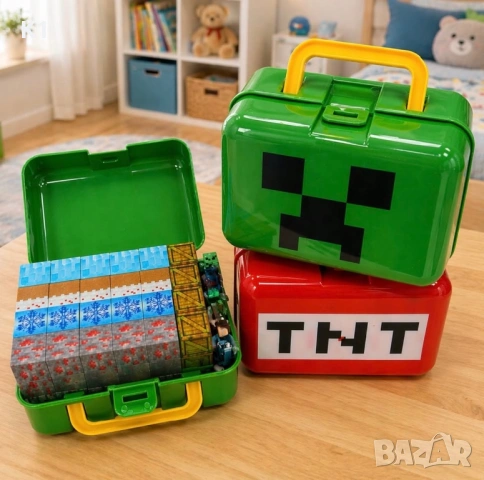 ПРОМО! Куфарче с 92 Магнитни кубчета Майнкрафт, Minecraft magnetic blocks, снимка 2 - Конструктори - 54879157