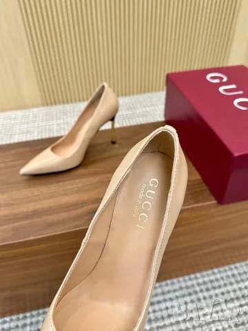 Gucci Leather Pumps – Nude Beige, снимка 3 - Дамски обувки на ток - 55417734