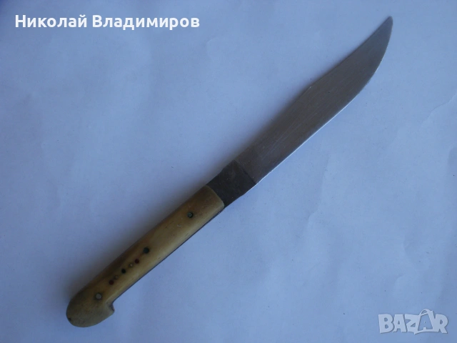 Нож Хр.Метев стар оригинален български рогова дръжка, снимка 5 - Ножове - 55225205