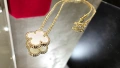 Van Cleef & Arpels VCA Gold Mother of Pearl Vintage Alhambra Clover Дамско Колие, снимка 3