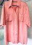 Alberto Fabiani 100% коприна – luxury oversized риза в цвят Peach Amber Италия, снимка 6