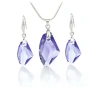 Комплект бижута Сваровски Galaktik Tanzanite – колие и обеци с лилави кристали, снимка 3