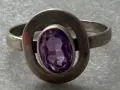 Старинен руски сребърен пръстен с аметист , снимка 3