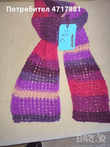 Ръчно плетени шалове двулицеви, снимка 3 - Шалове - 54004832