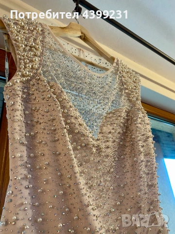 Луксозна дизайнерска бална рокля с перли и кристали - S/M, снимка 14 - Рокли - 54203219