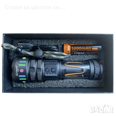 LED мощен фенер YEMAO 3000 лумена, ZOOM и PowerBank, снимка 2 - Къмпинг осветление - 55086818