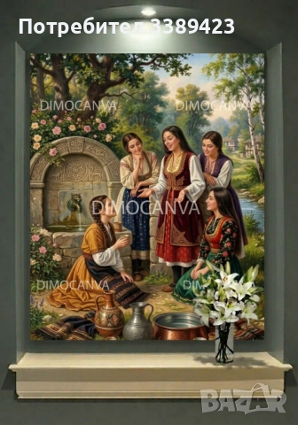 Картина КАНАВА Лазарки – Символ на Пролетта и Традицията, снимка 2 - Декорация за дома - 54084631