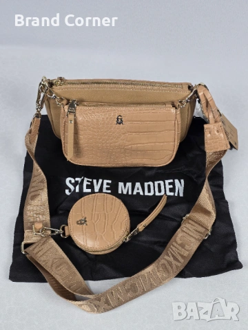 Нова дамска чанта Steve Madden с портмоне - кроко ефект