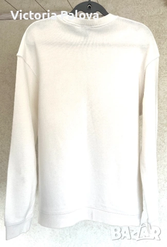 Суитшърт/ блуза  H&M Cycling Club в butter cream нюанс / унисекс / relaxed fit, снимка 9 - Суичъри - 54627008