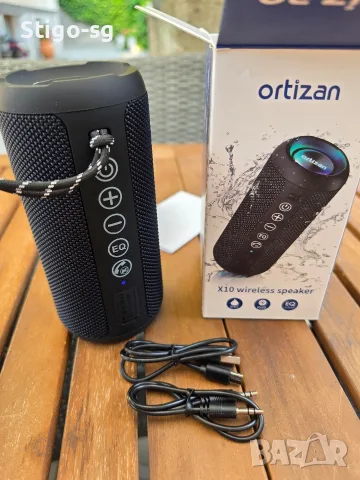 Преносима тонколонка, Ortizan, Bluetooth, IPX7, 24W, 30H, Черна
