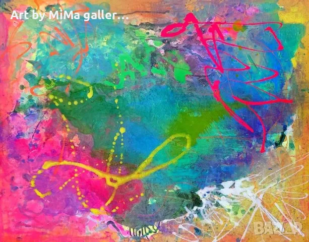 Абстракция - голяма картина, abstract painting, акрил, съвременно изкуство